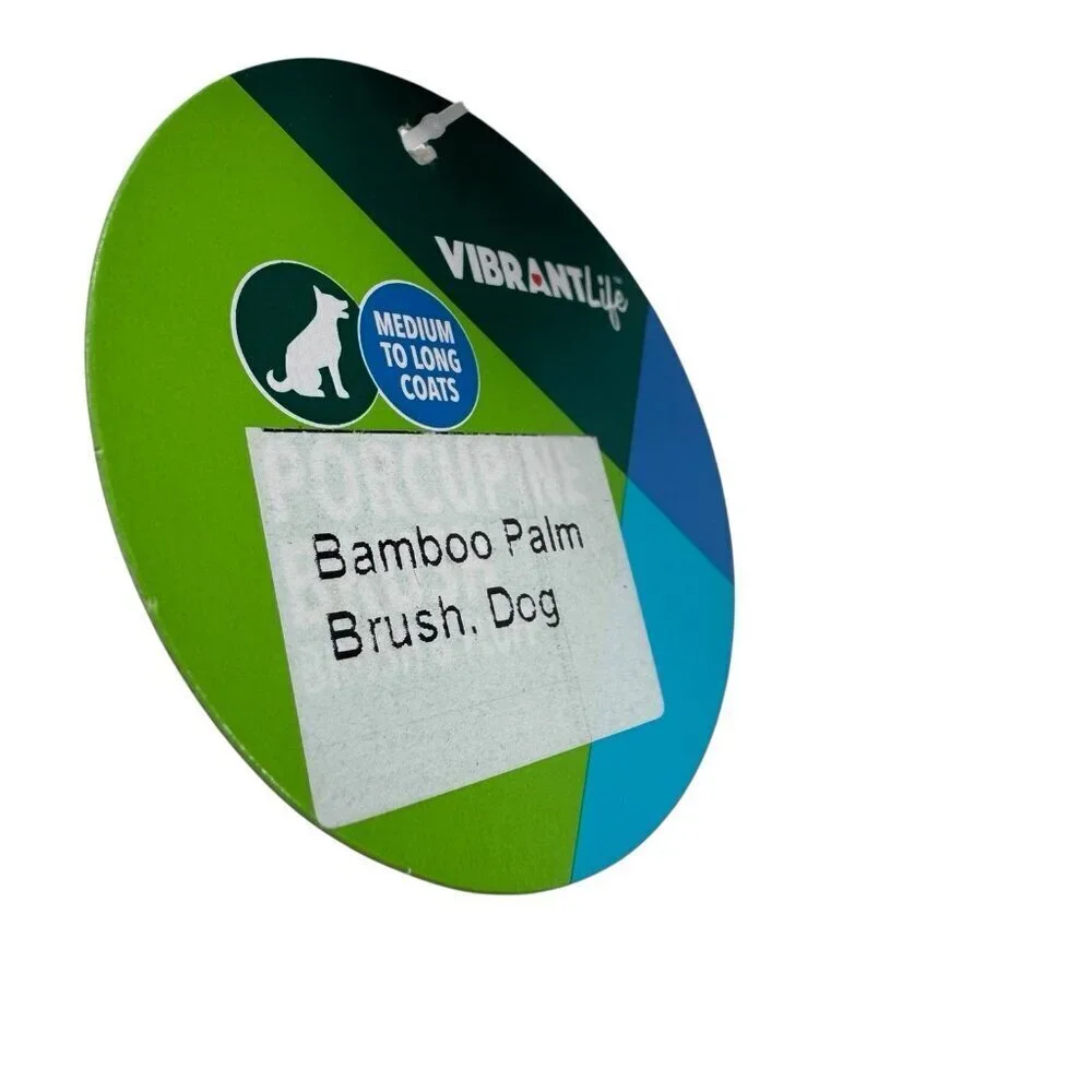 NWT Oster Dog Brush Vibrant Life Bamboo Palm Grip for Medium & Long Coats